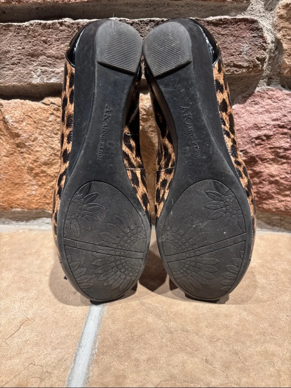Anne Klein Ashvante Leopard Print Wedge Ballet Flats with Black Trim - Picture 6 of 6